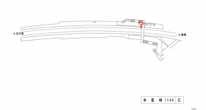 名鉄／本星崎駅／／№106駅看板、位置図