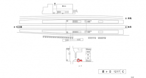 名鉄／須ケ口駅／／№201駅看板、位置図