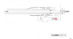 名鉄／守山自衛隊前駅／／№214駅看板、位置図