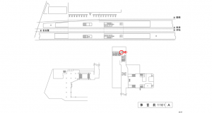 名鉄／神宮前駅／／№303駅看板、位置図