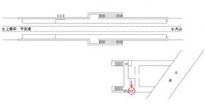 名鉄／小牧口駅／／№204駅看板、位置図