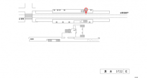 名鉄／清水駅／／№209駅看板、位置図