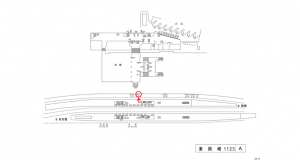 名鉄／東岡崎駅／／№114駅看板、位置図