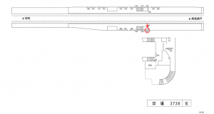 名鉄／印場駅／／№203駅看板、位置図