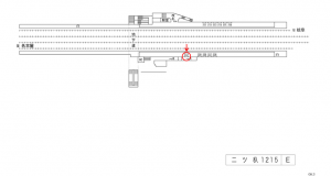 名鉄／二ツ杁駅／／№210駅看板、位置図