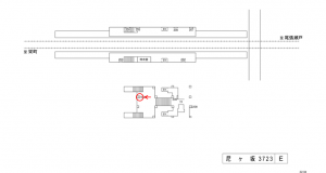 名鉄／尼ケ坂駅／／№502駅看板、位置図