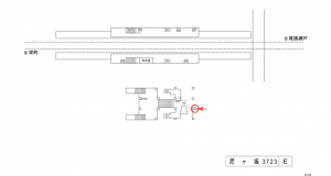 名鉄／尼ケ坂駅／／№208駅看板、位置図