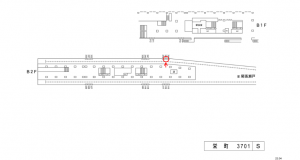 名鉄／栄町駅／／№343駅看板、位置図