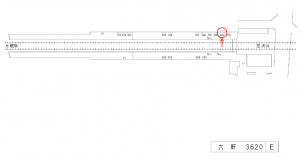 名鉄／六軒駅／／№209駅看板、位置図