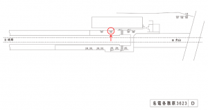 名鉄／名電各務原駅／／№102駅看板、位置図