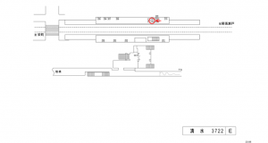 名鉄／清水駅／／№211駅看板、位置図