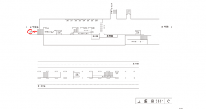 名鉄／上飯田駅／／№216駅看板、位置図