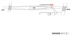 名鉄／羽島市役所前駅／／№102駅看板、位置図