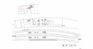 名鉄／鳴海駅／／№227駅看板、位置図