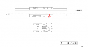 名鉄／尼ケ坂駅／／№202駅看板、位置図