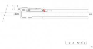 名鉄／石刀駅／／№202駅看板、位置図