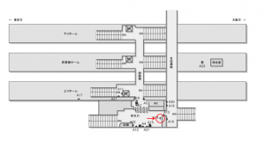 JR東海／大府駅／№A-14№14駅看板、位置図