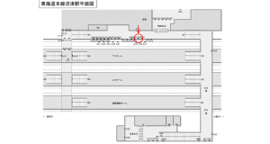 JR東海／沼津駅／№A-93№93駅看板、位置図