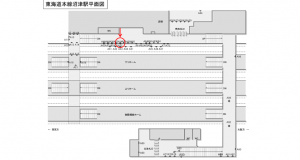 JR東海／沼津駅／№A-54№54駅看板、位置図