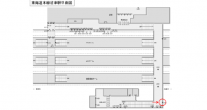 JR東海／沼津駅／№A-90№90駅看板、位置図