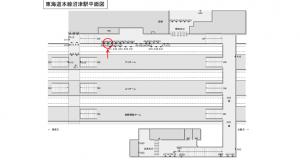 JR東海／沼津駅／№A-47№47駅看板、位置図