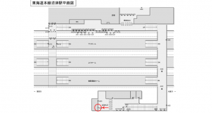 JR東海／沼津駅／№A-88№88駅看板、位置図