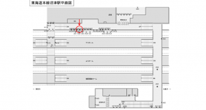 JR東海／沼津駅／№A-52№52駅看板、位置図