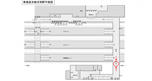 JR東海／沼津駅／№A-92№92駅看板、位置図