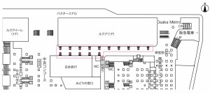 JR　大阪駅／大阪駅NGB1階東西通路デジタルサイネージ30面セット№30デジタルサイネージ、位置図