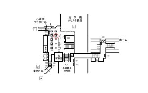 Osaka／Metro（大阪メトロ）　心斎橋駅／御堂筋線№2-107№107、位置図