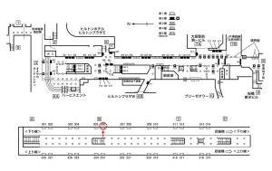 Osaka／Metro（大阪メトロ）　西梅田／四つ橋線№1-306№306、位置図