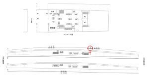 近鉄／東花園駅／／№5駅看板・駅広告、位置図