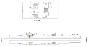 近鉄／河内花園駅／／№3駅看板・駅広告、位置図