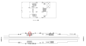 近鉄／河内花園駅／／№4駅看板・駅広告、位置図