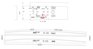 近鉄／東花園駅／／№44駅看板・駅広告、位置図