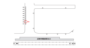 近鉄／学園前駅／／№452駅看板・駅広告、位置図