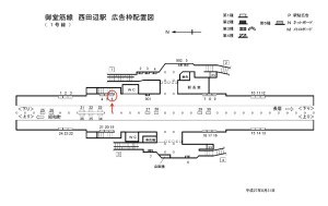 Osaka／Metro（大阪メトロ）　西田辺駅／御堂筋線№1-006№006、位置図