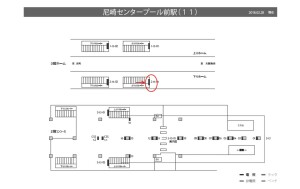 阪神　尼崎センタープール前駅／№2-15-01№01、位置図