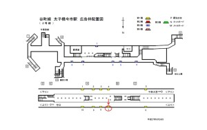 Osaka／Metro（大阪メトロ）　太子橋今市／谷町線№1-007№007駅看板・駅広告、位置図