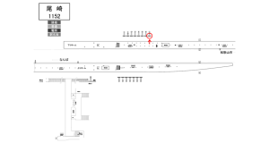 南海／尾崎駅／／№1117駅看板・駅広告、位置図