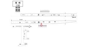 南海／尾崎駅／／№1312駅看板・駅広告、位置図