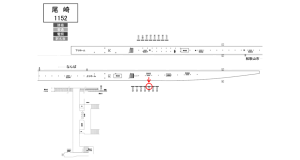 南海／尾崎駅／／№1314駅看板・駅広告、位置図