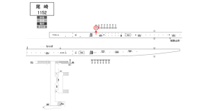 南海／尾崎駅／／№1111駅看板・駅広告、位置図