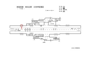 Osaka／Metro（大阪メトロ）　西田辺駅／御堂筋線№1-002№002、位置図