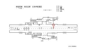 Osaka／Metro（大阪メトロ）　西田辺駅／御堂筋線№1-008№008、位置図