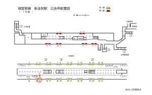 Osaka／Metro（大阪メトロ）　新金岡駅／御堂筋線№1-033№033駅看板・駅広告、位置図