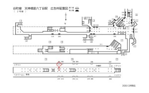 Osaka／Metro（大阪メトロ）　天神橋筋六丁目／谷町線№1-201№201、位置図