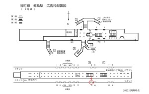 Osaka／Metro（大阪メトロ）　都島駅／谷町線№1-012№012、位置図